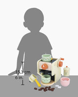 Expresor de cafea, Janod, Shiny Grandma, cu 5 accesorii, 3 ani+