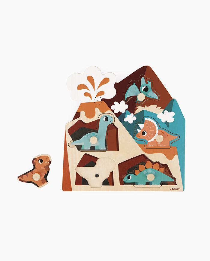 Puzzle muzical, Janod, Dinozauri, 5 piese, 18 luni+