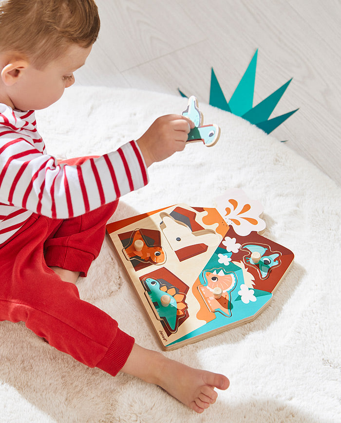 Puzzle muzical, Janod, Dinozauri, 5 piese, 18 luni+