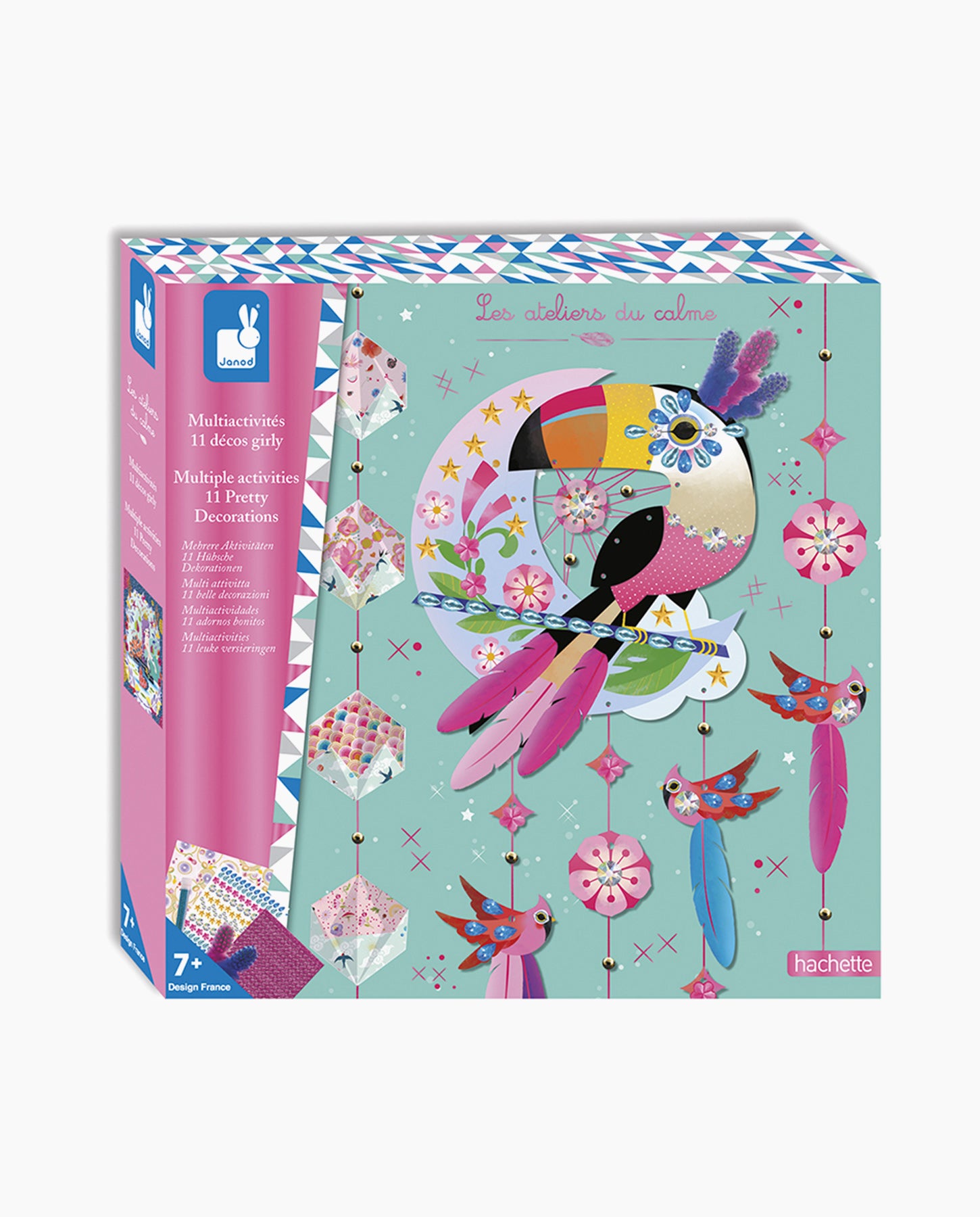 Set creativ, Janod, Cutie cu multi-activitati, 11 decoratiuni, 7 ani+