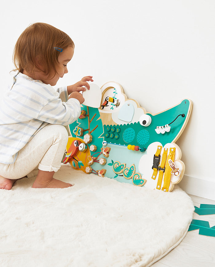 Panou cu activitati, Janod, Tropik, Crocodil, 18 luni+