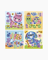 Set creativ mozaic, Janod, Micii Prieteni, 3 ani+