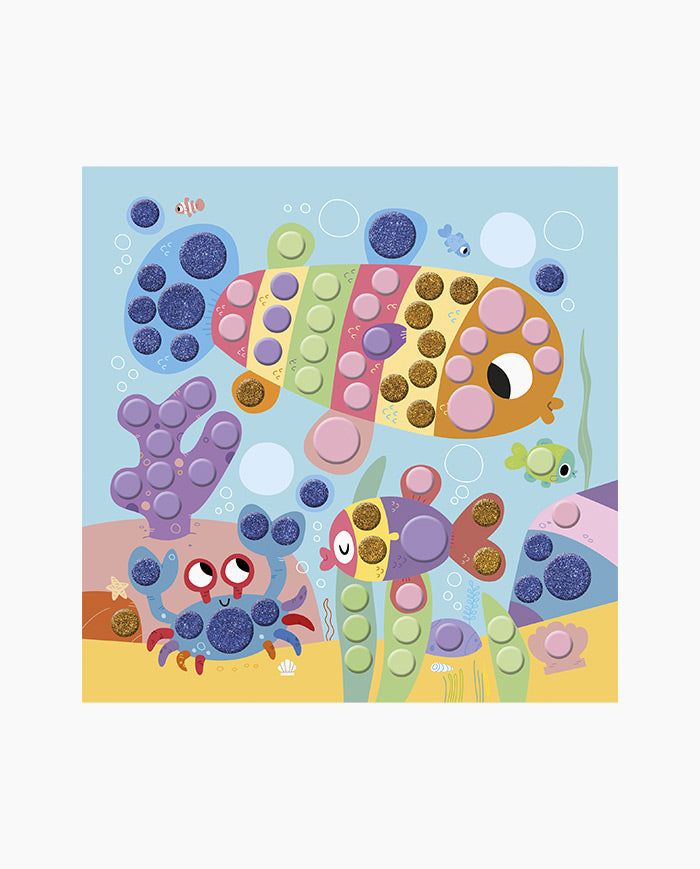 Set creativ mozaic, Janod, Micii Prieteni, 3 ani+