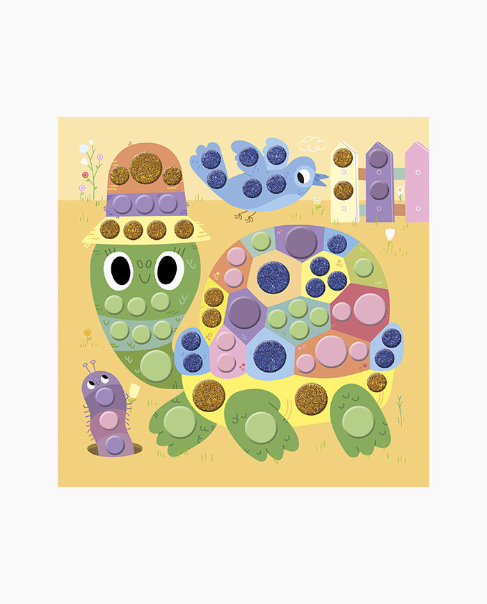 Set creativ mozaic, Janod, Micii Prieteni, 3 ani+