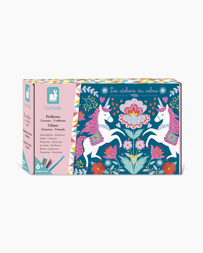 Set creativ, Janod, Glitter Unicorn, 6 ani+