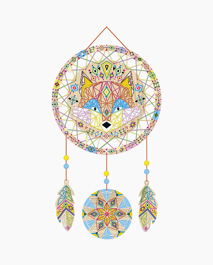 Set creativ, Janod, String Art, Dream Catcher, Vulpita, cu lumini, 8 ani+