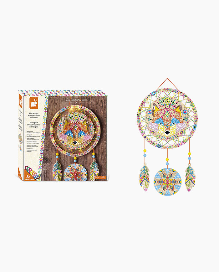 Set creativ, Janod, String Art, Dream Catcher, Vulpita, cu lumini, 8 ani+