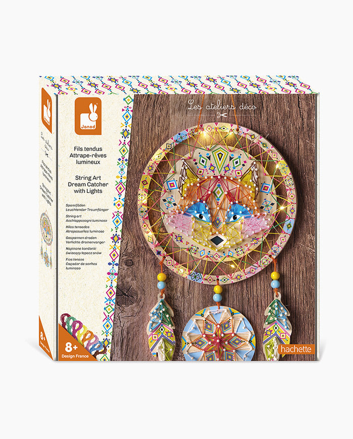 Set creativ, Janod, String Art, Dream Catcher, Vulpita, cu lumini, 8 ani+