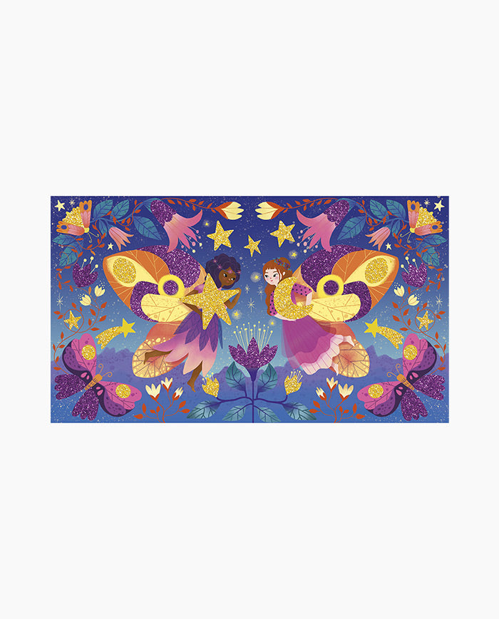 Set creativ pentru decorat, Janod, Magic Fairies, cu sclipici biodegradabil, 5 ani+