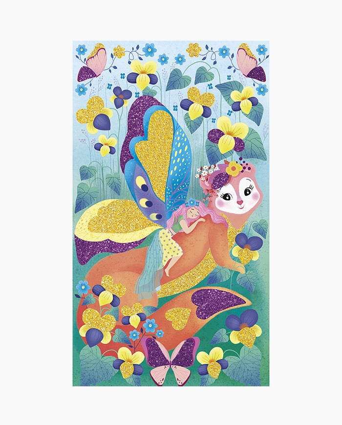 Set creativ pentru decorat, Janod, Magic Fairies, cu sclipici biodegradabil, 5 ani+