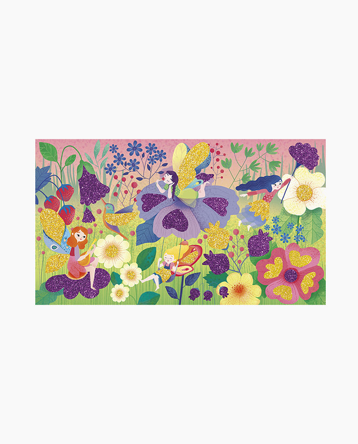 Set creativ pentru decorat, Janod, Magic Fairies, cu sclipici biodegradabil, 5 ani+