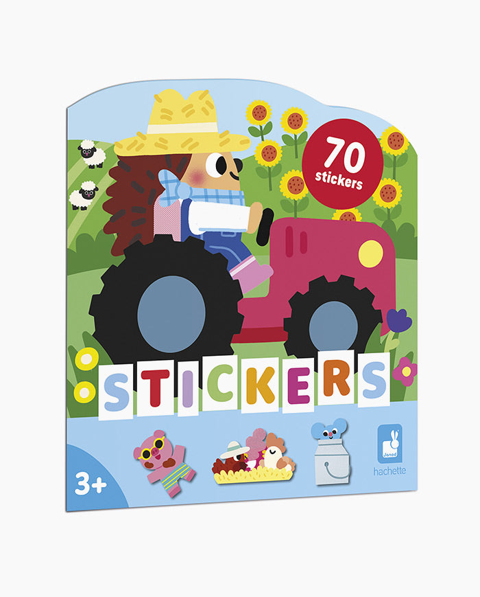 Set creativ, Janod, stickere Ferma, 3 ani+