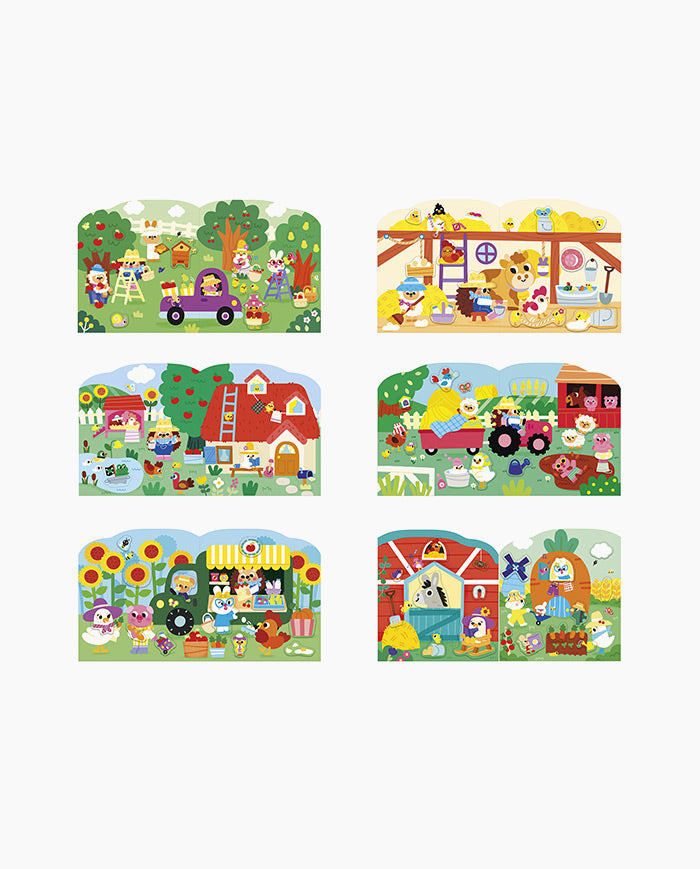 Set creativ, Janod, stickere Ferma, 3 ani+