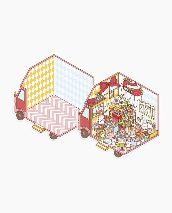 Set Autocolante Cosy, Janod, Camioane mici, 300+ stikere, 14 ani+