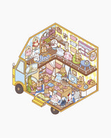 Set Autocolante Cosy, Janod, Camioane mici, 300+ stikere, 14 ani+