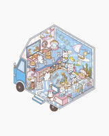 Set Autocolante Cosy, Janod, Camioane mici, 300+ stikere, 14 ani+