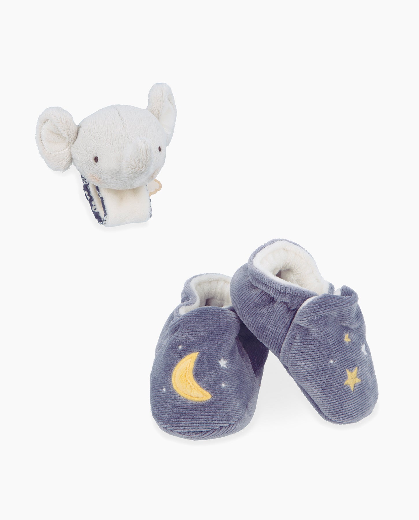 Cutie cadou pentru bebelusi, Kaloo, Botosei si bratara elefant