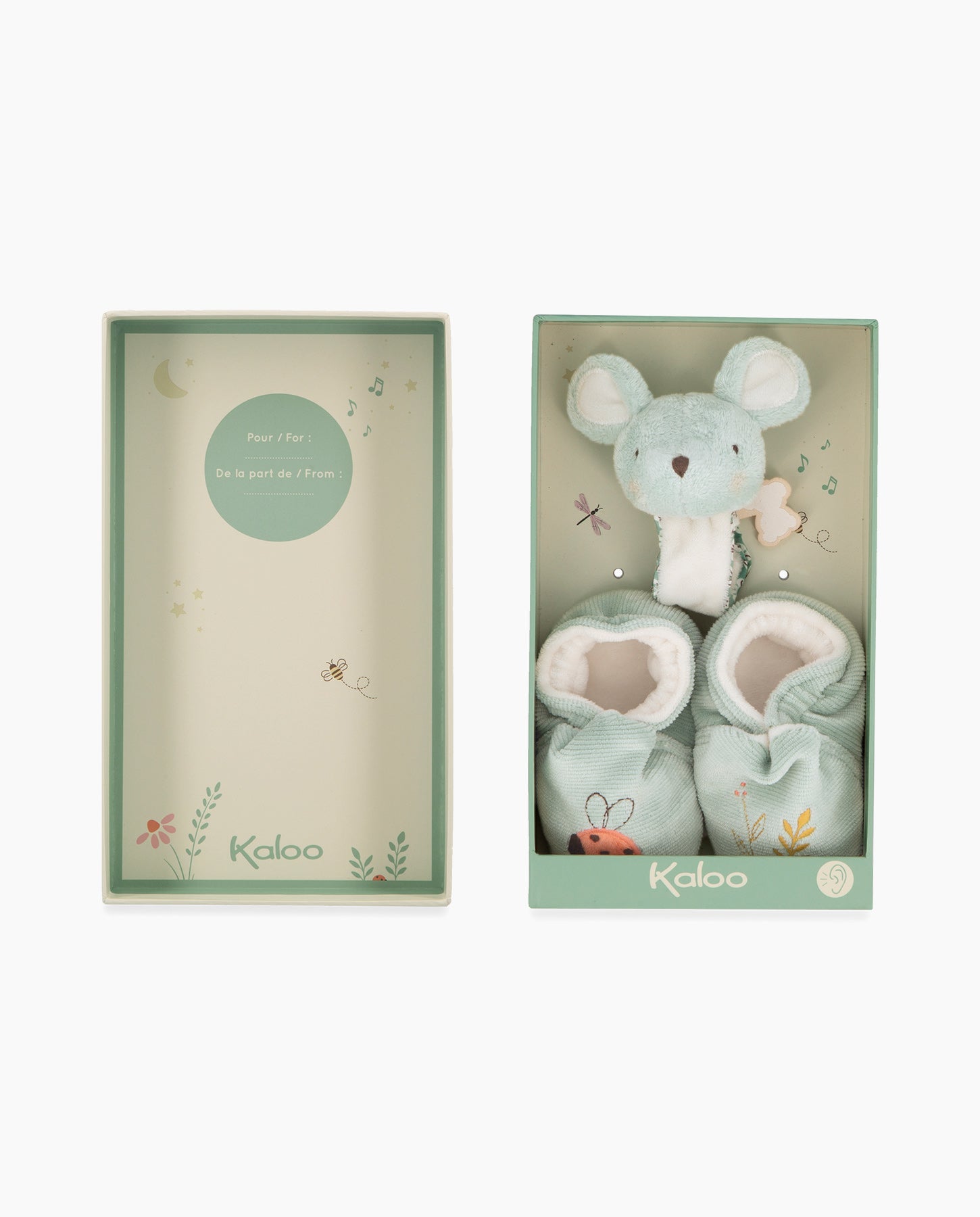 Cutie cadou pentru bebelusi, Kaloo, Botosei si bratara soricel