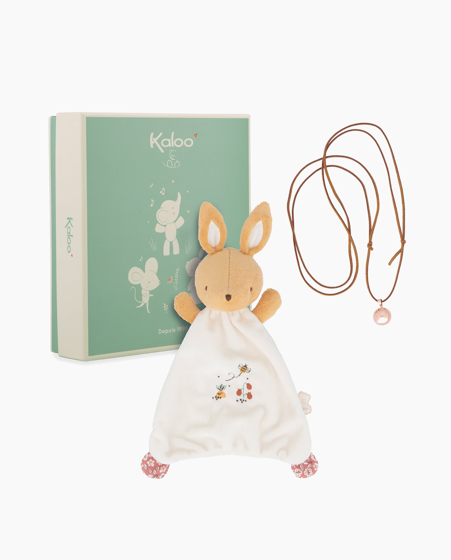 Cutie cadou pentru bebelusi, Kaloo, Bola si doudou iepuras