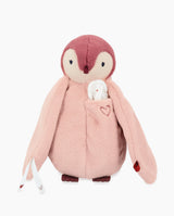 Jucarie din plus, Kaloo, pinguin cu batista, roz, 20 cm