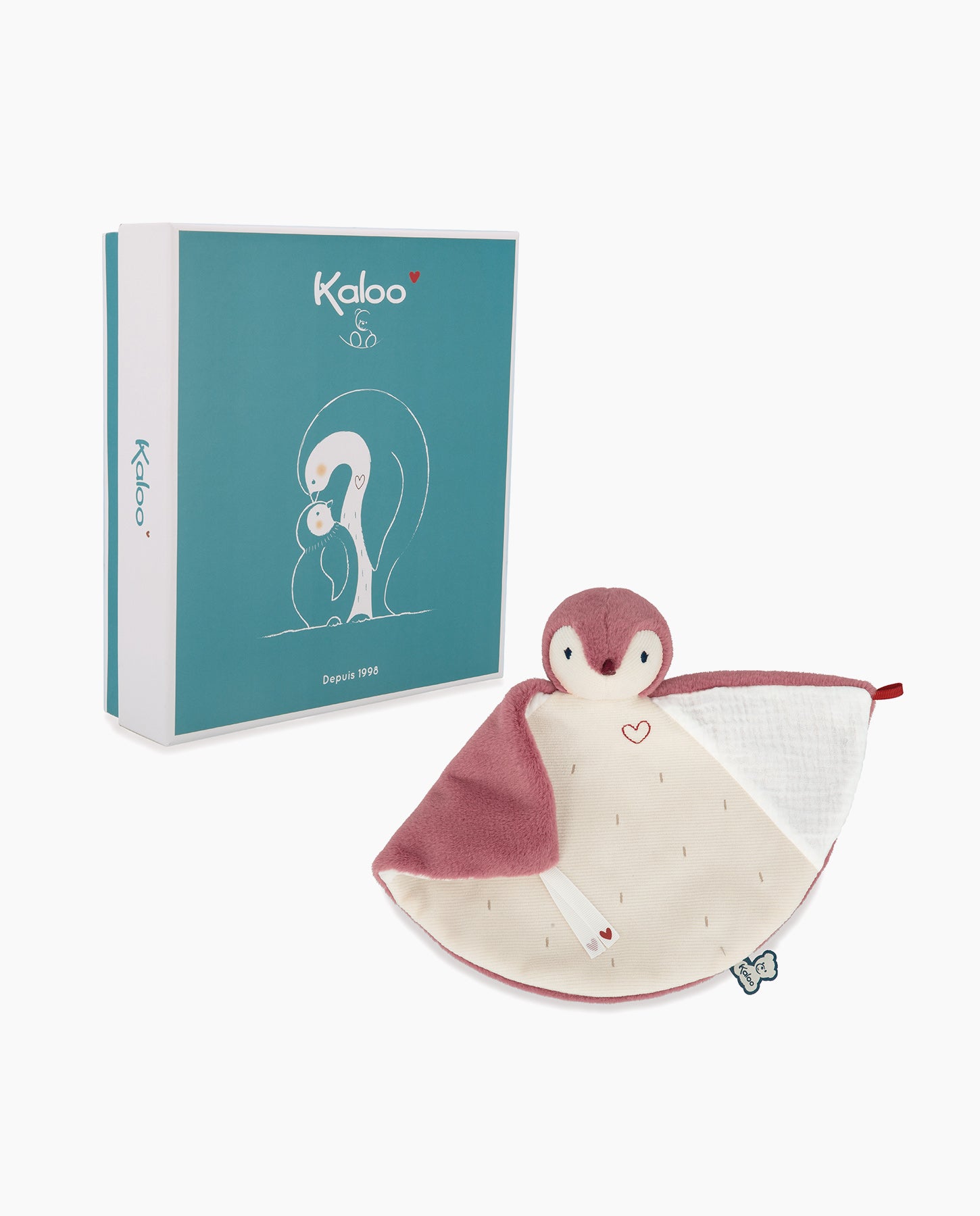 Jucarie doudou, Kaloo, pinguin roz, 24 cm