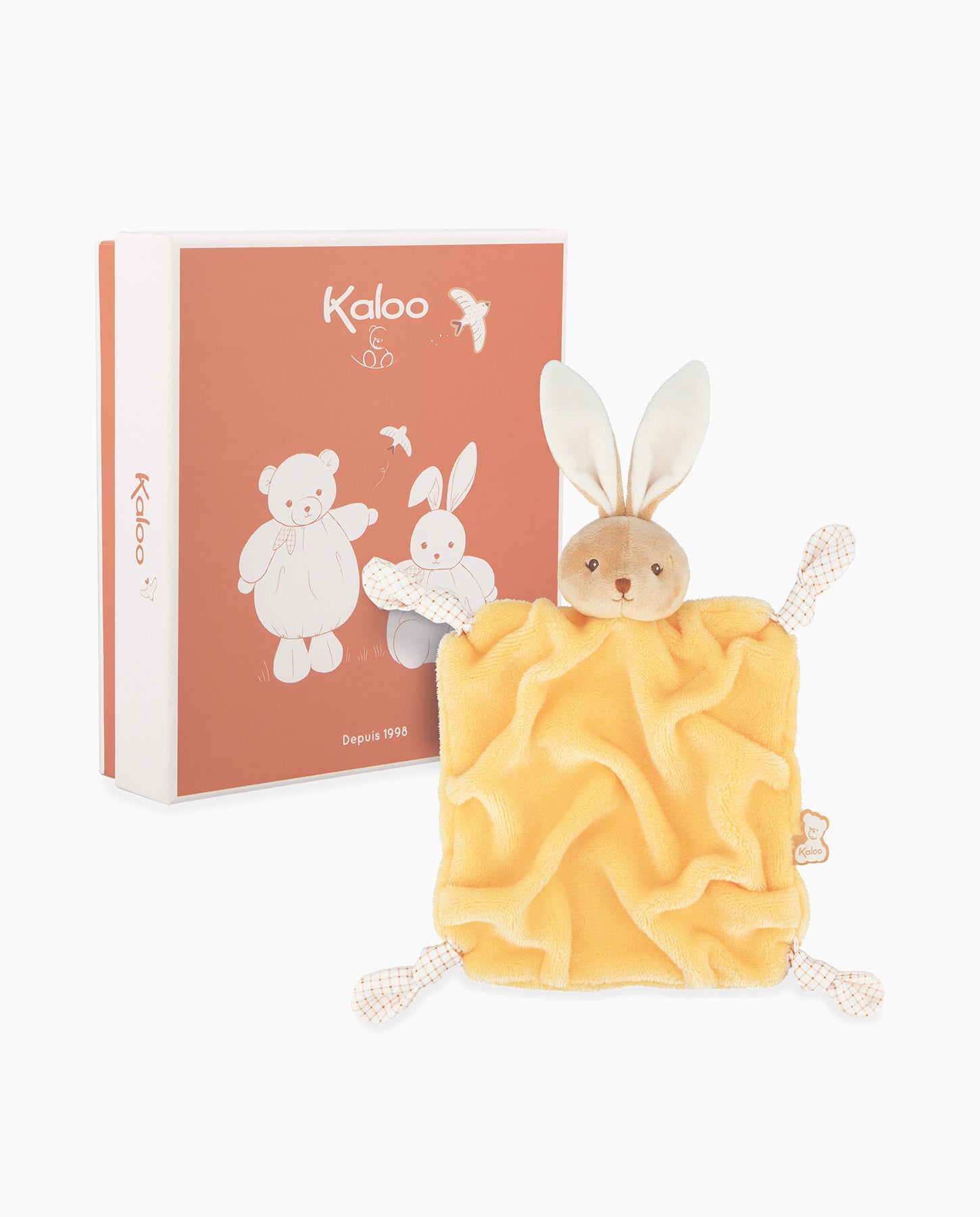 Jucarie doudou, Kaloo, Iepuras galben, 24 cm