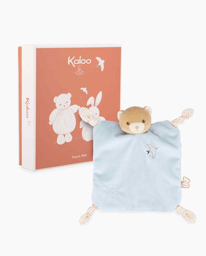 Jucarie doudou, Kaloo, Ursulet albastru, 24 cm