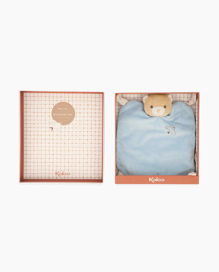 Jucarie doudou, Kaloo, Ursulet albastru, 24 cm