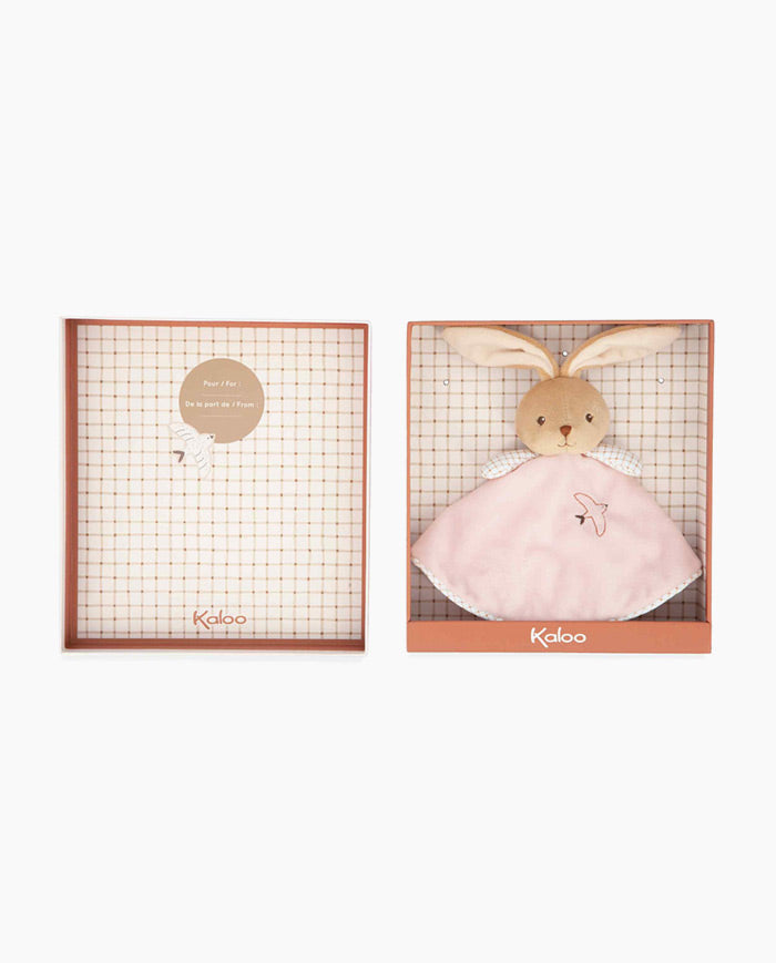 Jucarie doudou, Kaloo, Iepuras roz, 26 cm