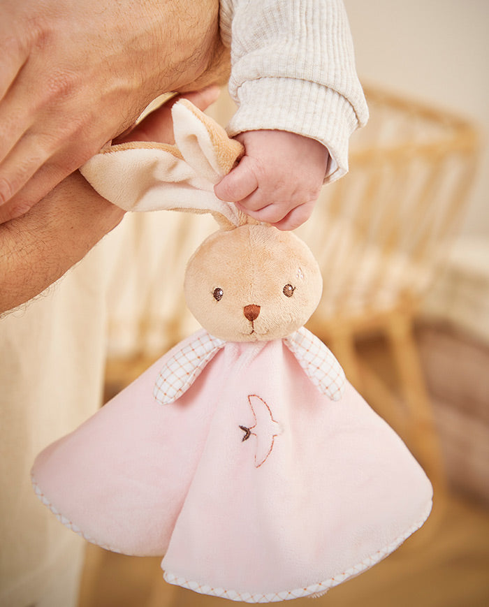 Jucarie doudou, Kaloo, Iepuras roz, 26 cm