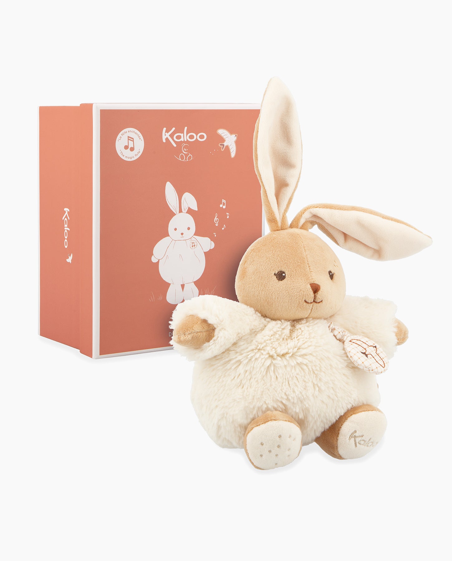 Iepuras de plus, Kaloo, Patapouf, cream, cu sunete, 17 cm