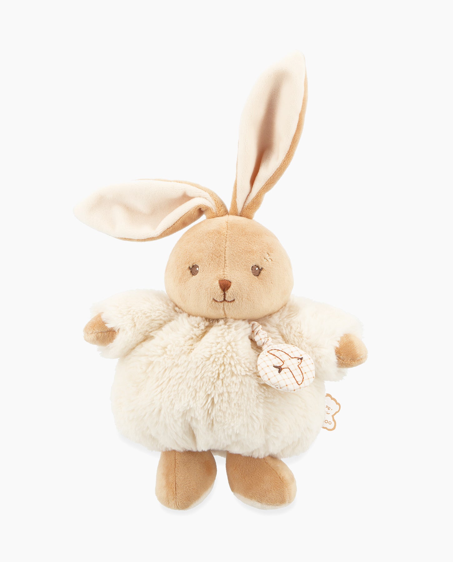 Iepuras de plus, Kaloo, Patapouf, cream, cu sunete, 17 cm