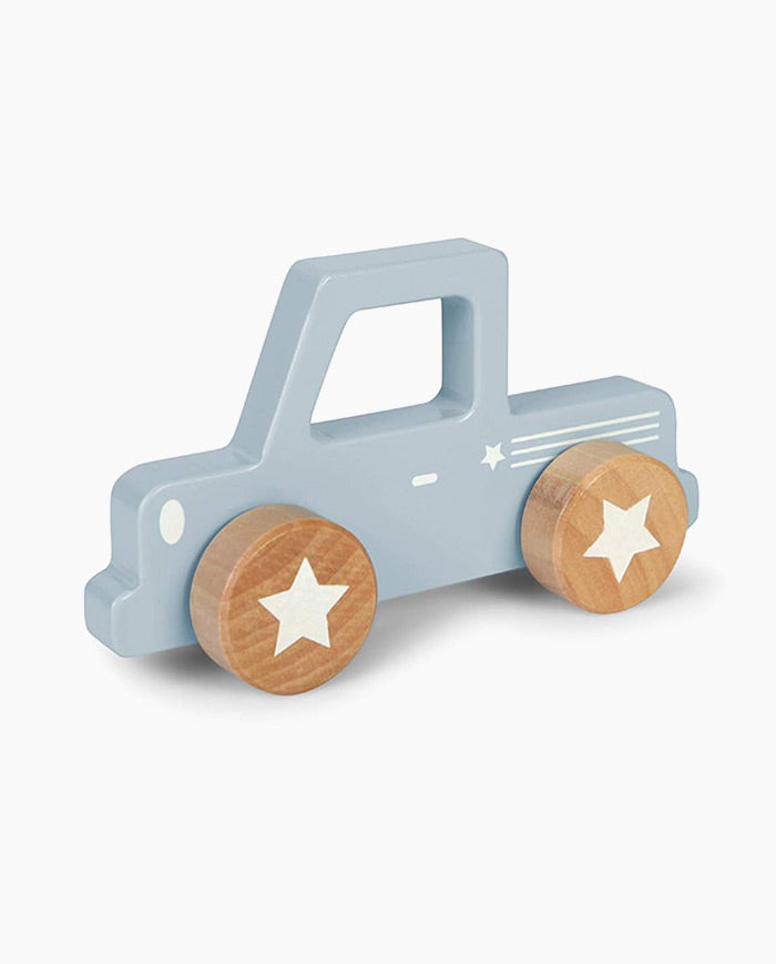 Masina de lemn, Little Dutch, albastra, 1 an+