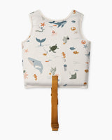Vesta de inot copii, Liewood, Dove, Sea Creature/Sandy, cu fermoar