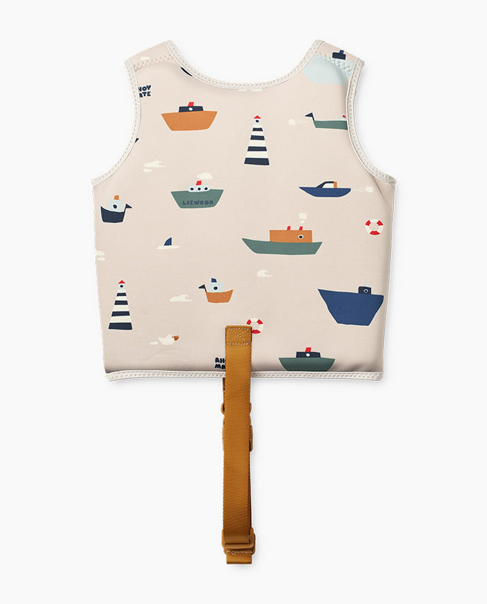 Vesta de inot copii, Liewood, Dove, Sailing/Sandy