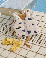 Vesta de inot copii, Liewood, Dove, Sailing/Sandy