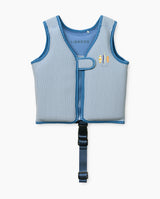 Vesta de inot copii, Liewood, Dove Seersucker, Riverside/Crème de la creme