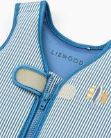 Vesta de inot copii, Liewood, Dove Seersucker, Riverside/Crème de la creme