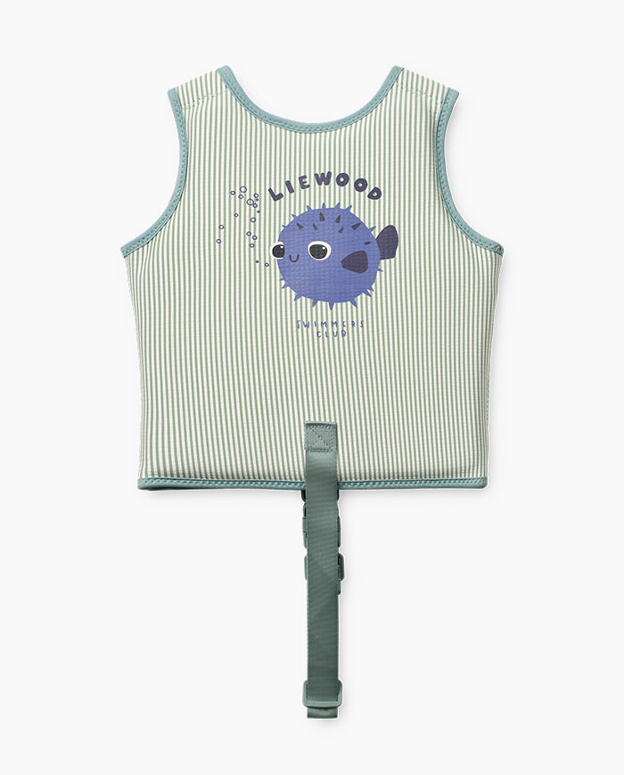 Vesta de inot copii, Liewood, Dove Seersucker, Peppermint/Sandy