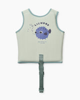 Vesta de inot copii, Liewood, Dove Seersucker, Peppermint/Sandy