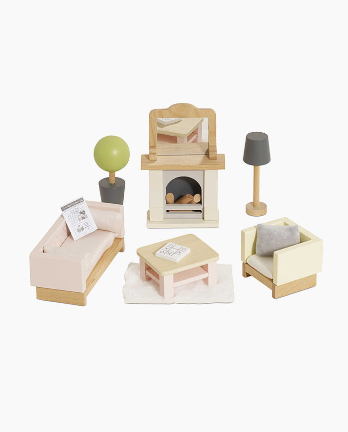 Mobilier pentru casuta, Le Toy Van, set camera de zi, 19 piese