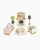 Mobilier pentru casuta, Le Toy Van, set camera de zi, 19 piese