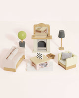 Mobilier pentru casuta, Le Toy Van, set camera de zi, 19 piese