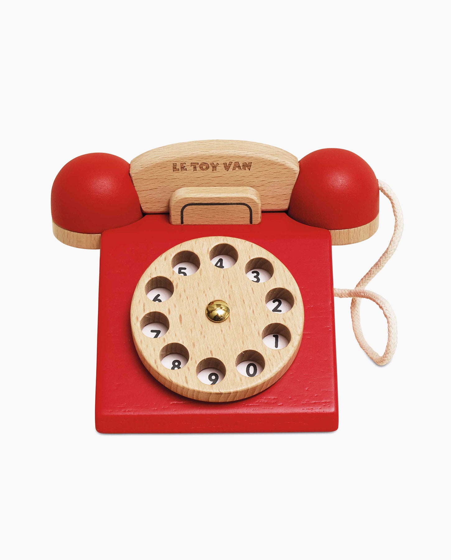 Telefon din lemn, Le Toy Van, rosu