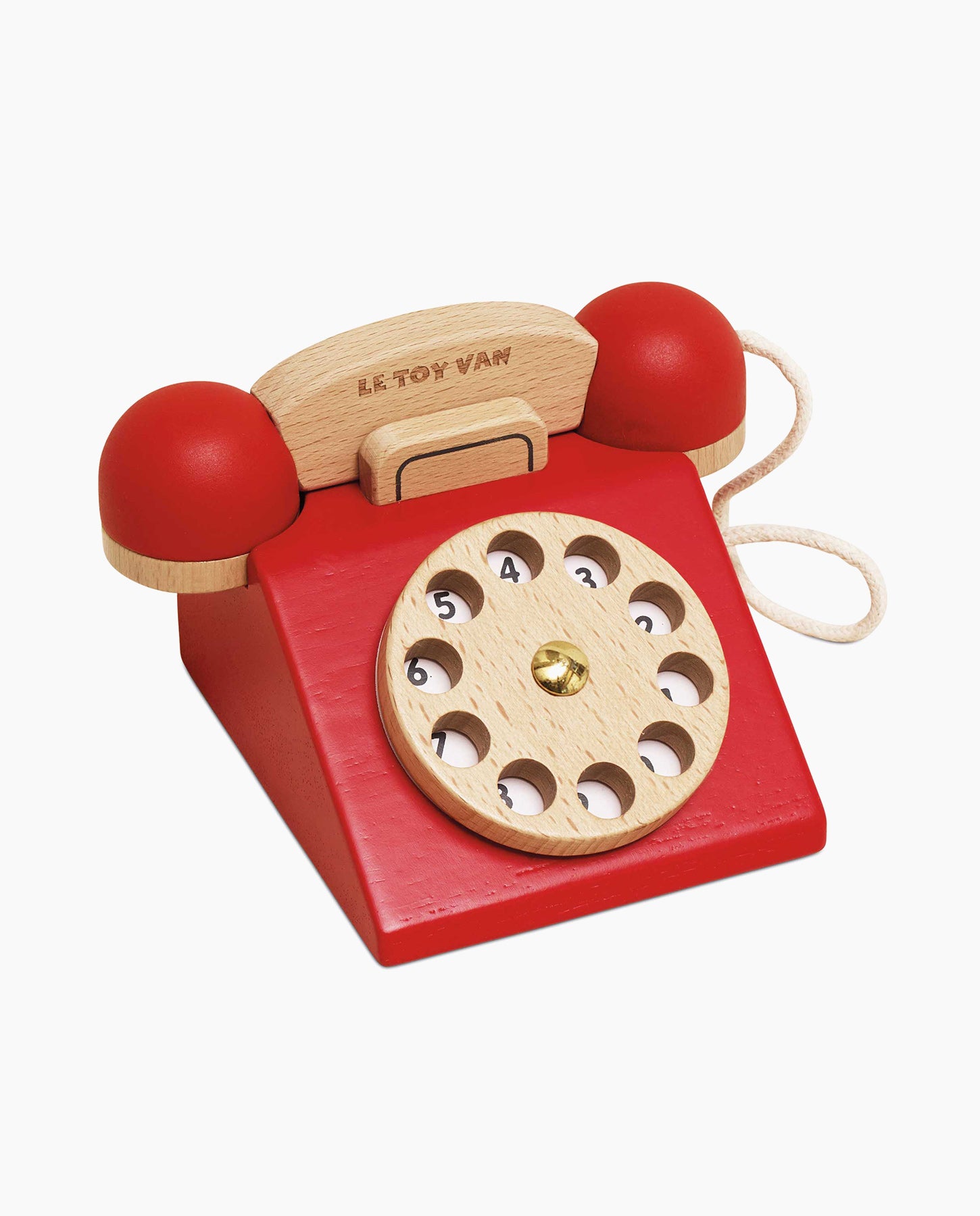 Telefon din lemn, Le Toy Van, rosu