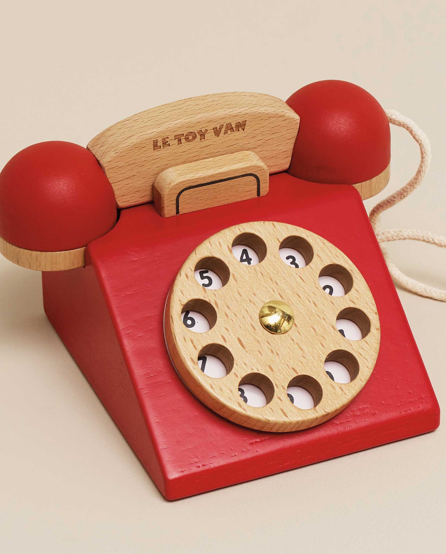 Telefon din lemn, Le Toy Van, rosu