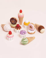 Set inghetata la cornet, Le Toy Van, cu suport, din lemn, 3 ani+