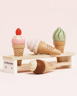 Set inghetata la cornet, Le Toy Van, cu suport, din lemn, 3 ani+