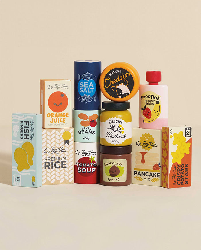 Set produse alimentare, Le Toy Van, 12 piese, din lemn, 3 ani+