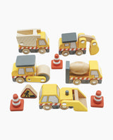 Set masini de constructii, Le Toy Van, din lemn, 5 bucati